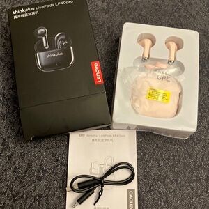 Lenovo Thinkplus LivePods LP40 Pro Wireless Earphones Earbuds w/ Case NEW in Box